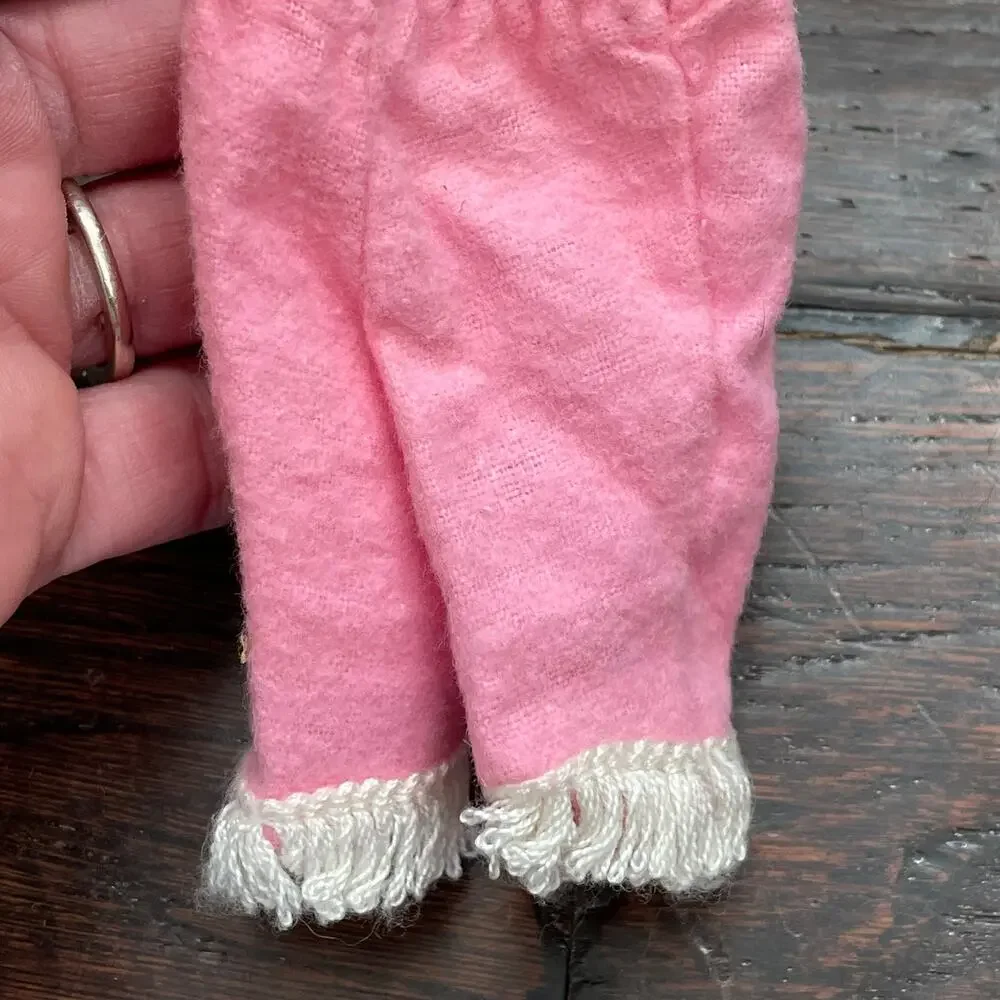 Vintage Tammy Family Doll Clothes 9403 Bed Time Fringed Pajamas Pink & Shoes